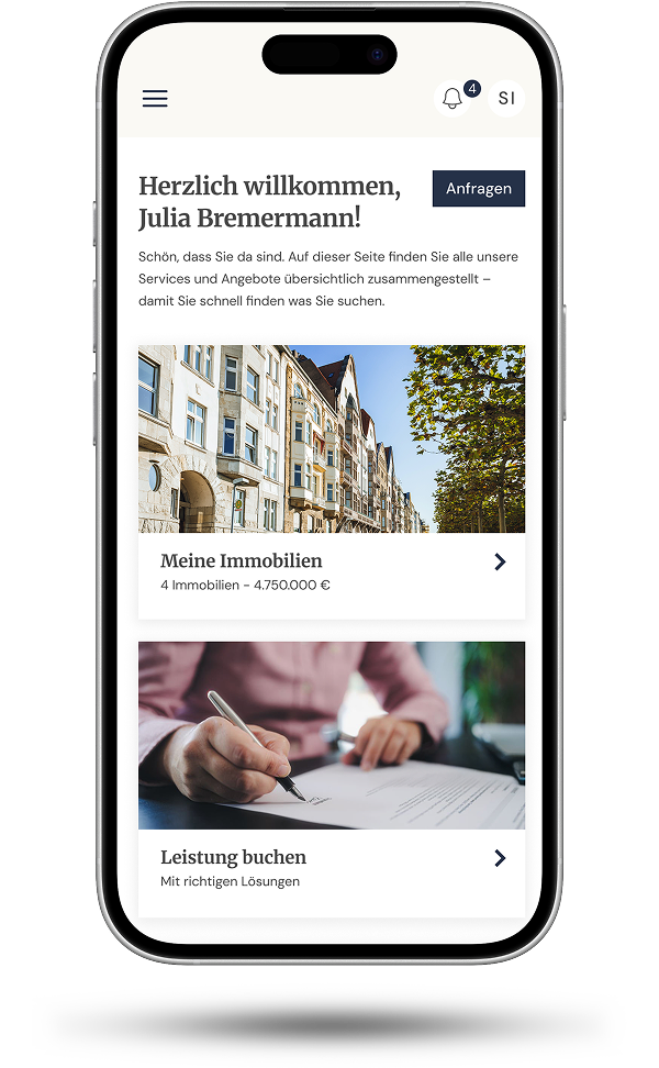 Mein Bereich im Kundenportal